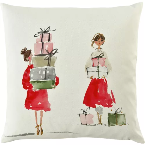 Sander Xmas Shopping párna belsővel 45x45 cm színes