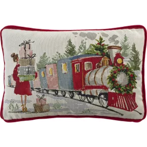   Sander Xmas Express gobelin párna belsővel 32x48 cm színes